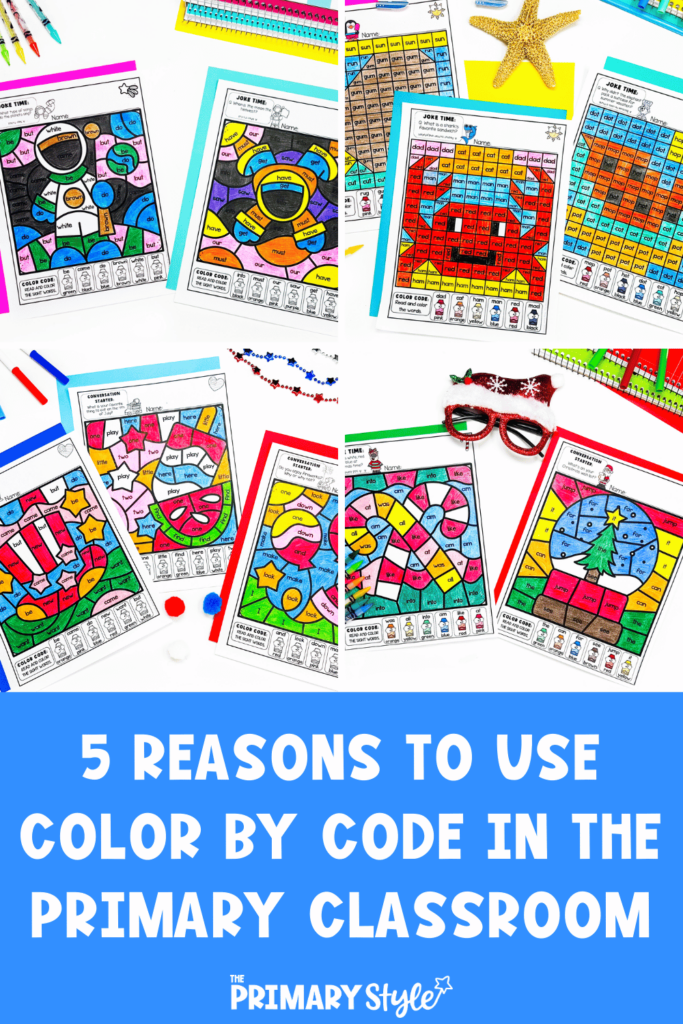 Wondering why you should be using color by code activities in your primary classroom? Not only are they versatile and educational, but they are also fun for our students! Check out this post for all 5 reasons to use color by code in the classroom!