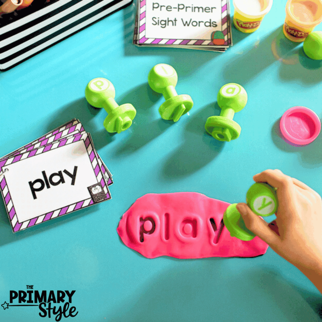 Letter stamps are another fun, hands-on way to practice sight words.