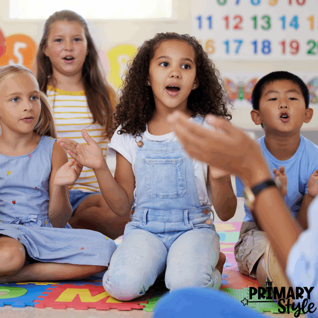 Add interactive songs about brushing and flossing to your dental health activities.