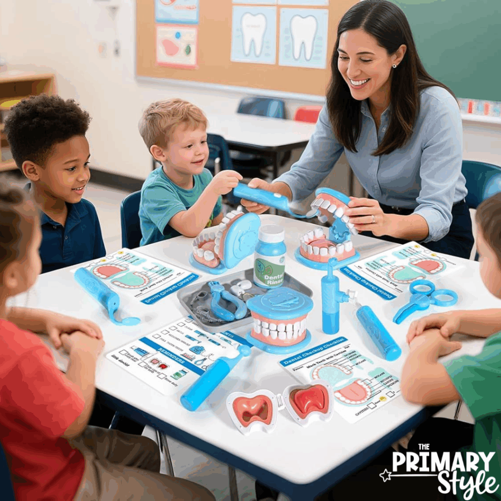 Make your dental health activities hands-on with play sets.