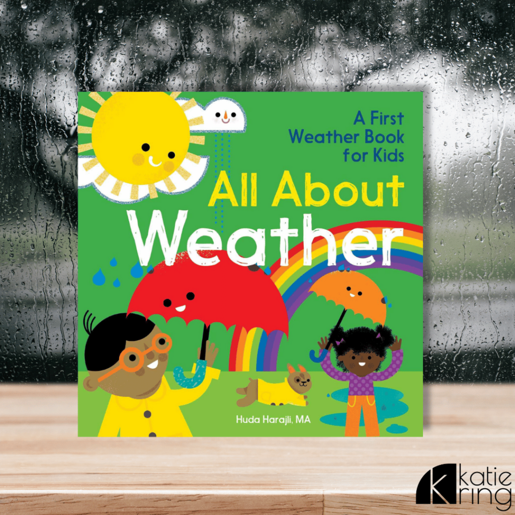 This image shows the book, "All About the Weather". Students can learn about different types of weather in this story!