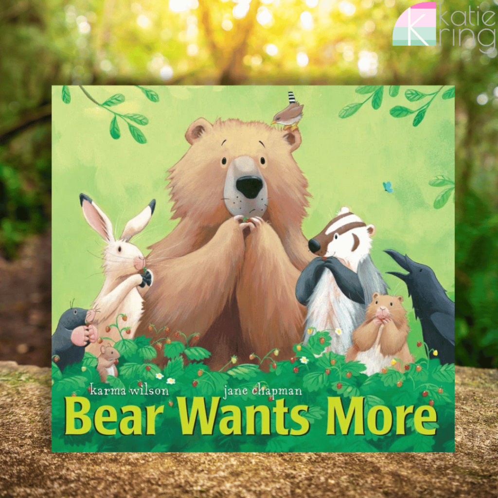 This image shows the book "Bear Wants More" a great spring picture book to use for primary learners.