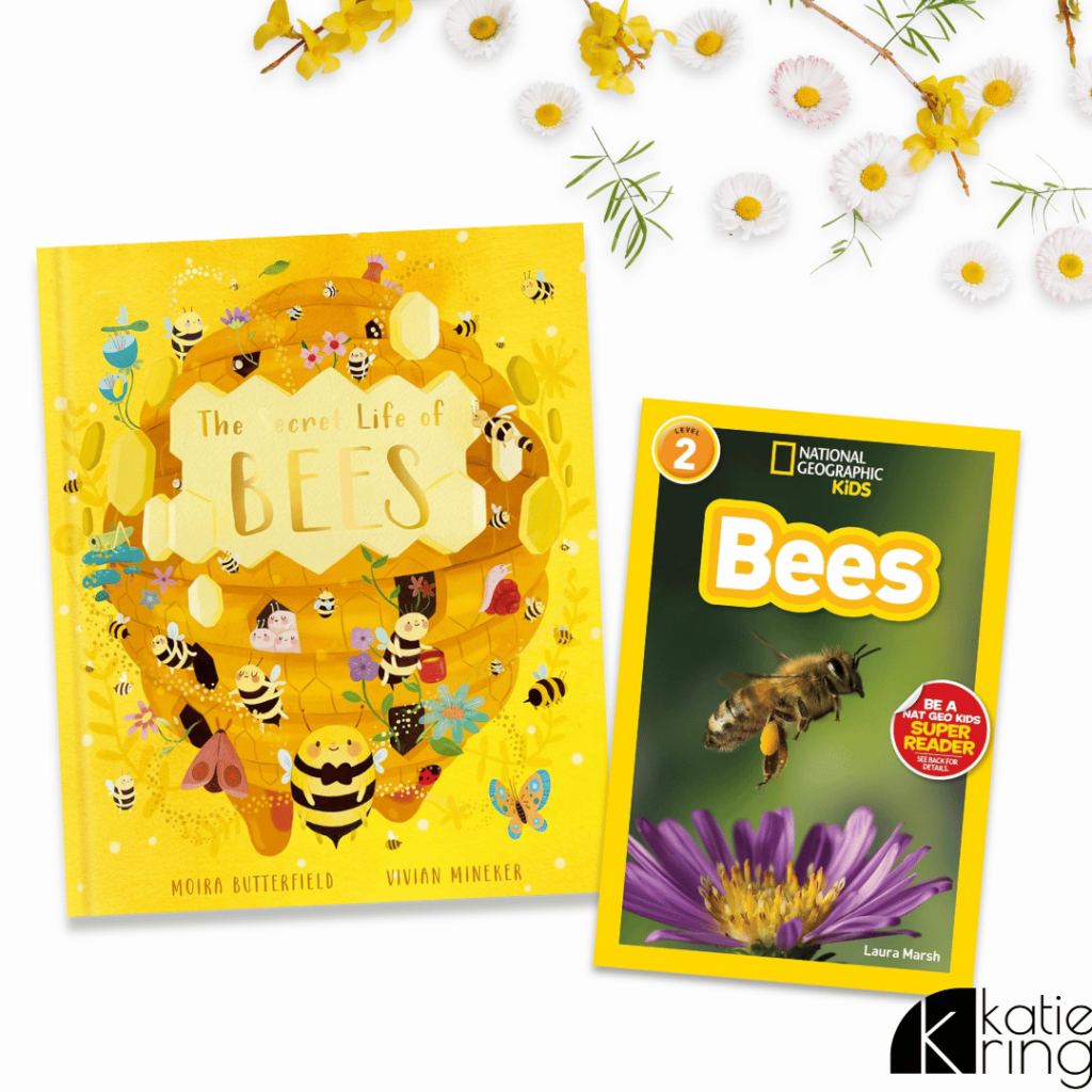 This image shows two read alouds that go perfectly with bee activities including "Bees" and "The Secret Life of Bees."