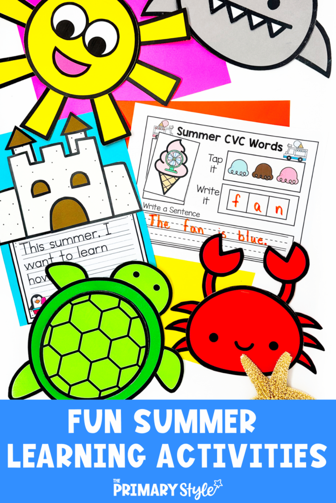 Looking for some fun summer learning activities that will help your students retain the important math and literacy skills they have been working on all year? Check out this post for resource ideas you can use throughout the summer with themes like sharks, ocean animals and even the rodeo!