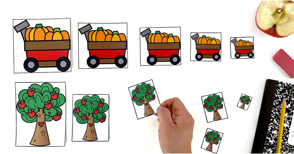 Interactive Math games help students master key math skills while still reinforcing the applea nd pumpkin theme.