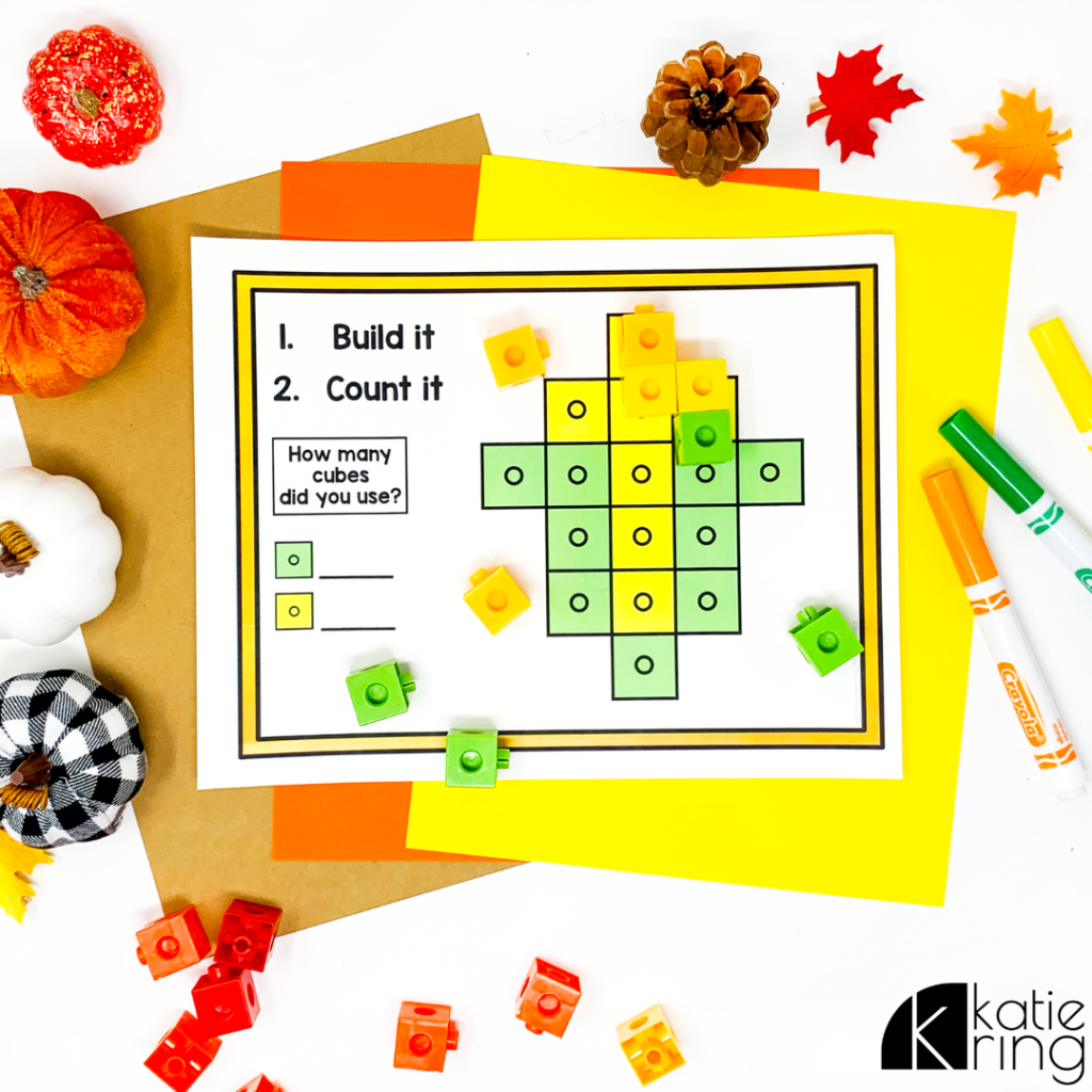 Build it and count it activities like these will give your students fun hands on math practice when included in your fall activities for kids this autumn.