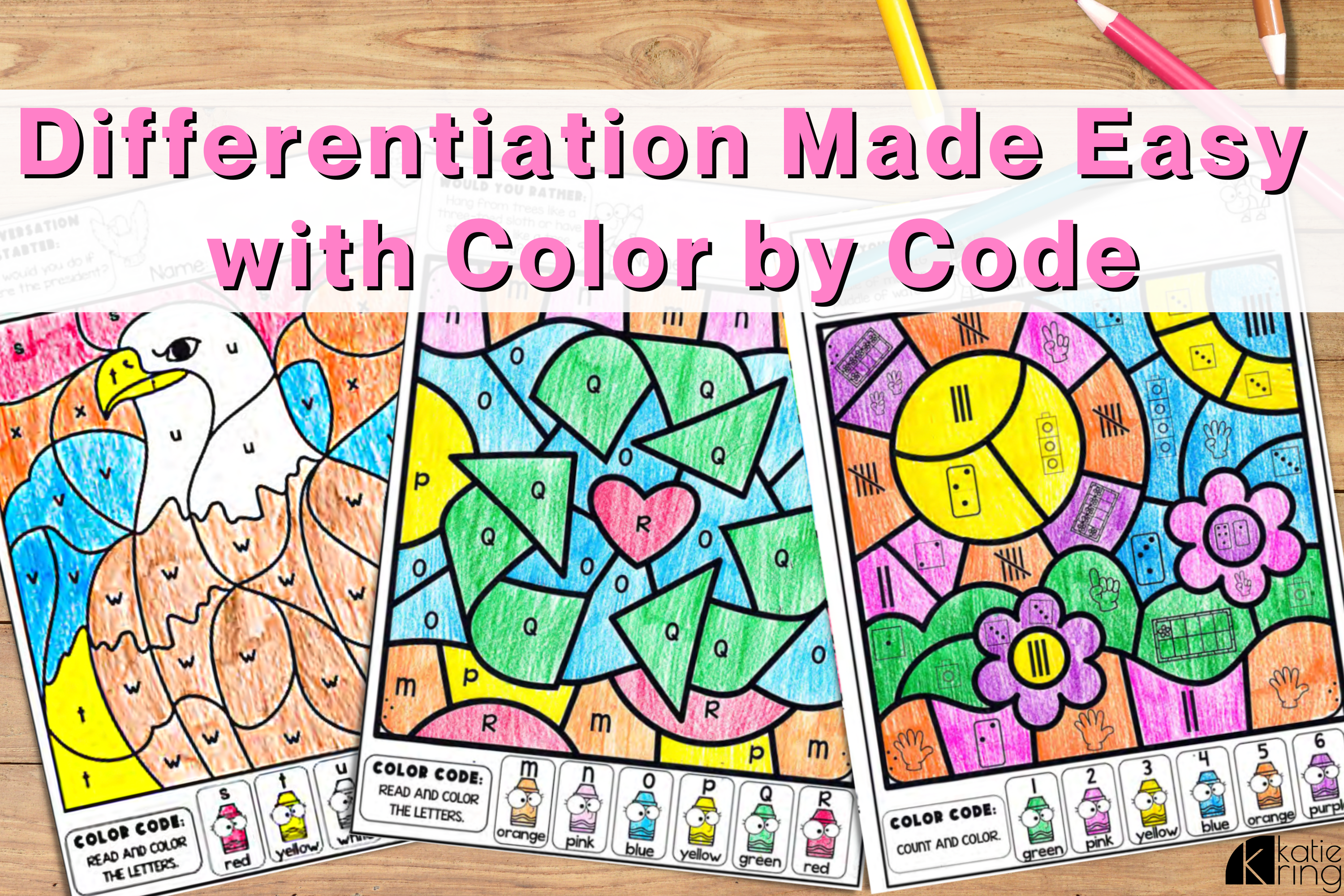 Use these color by code worksheets for fun and easy differentiation in your math and ELA lessons.