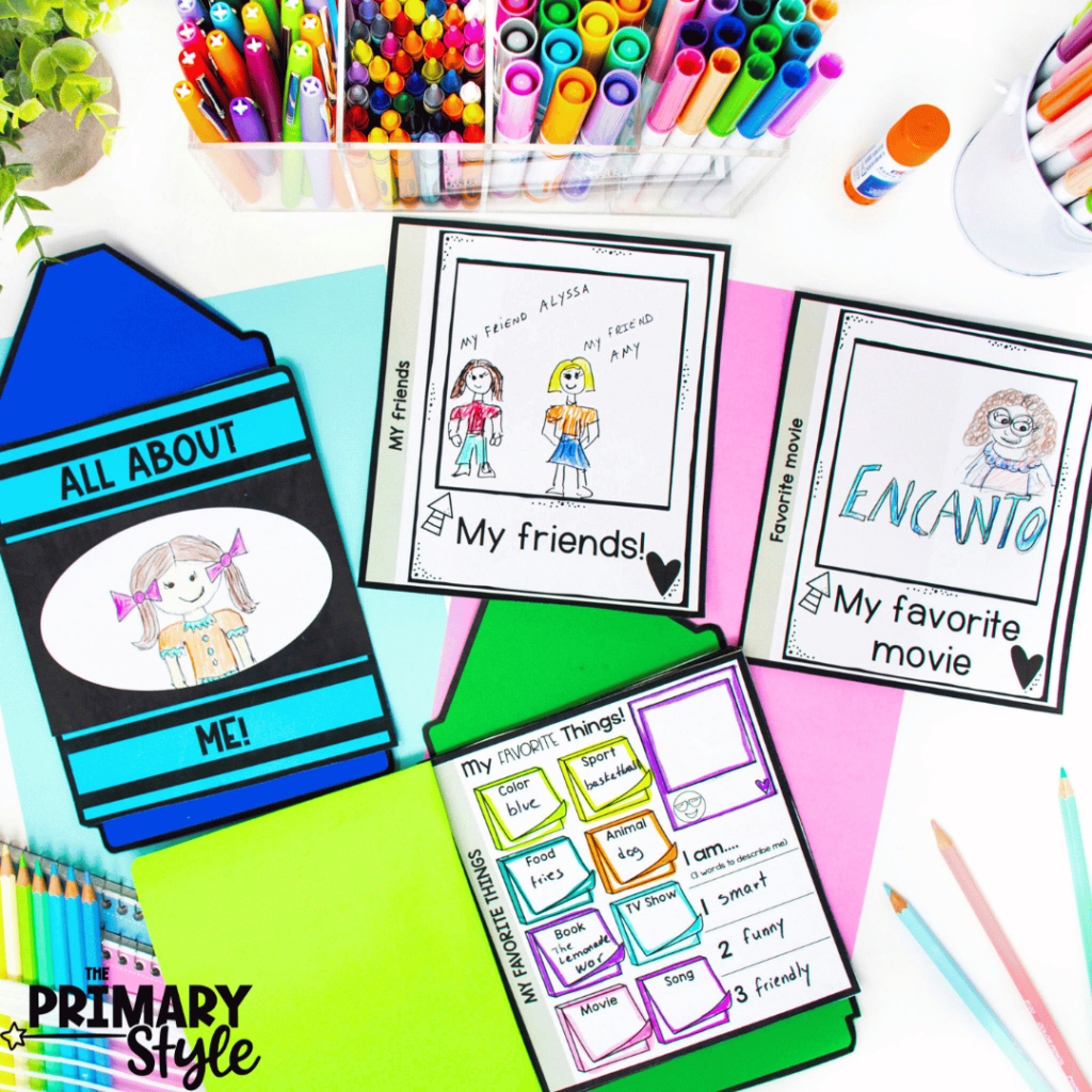 This photo showcases an "All About Me" activity that will help you get to know students in your classroom.