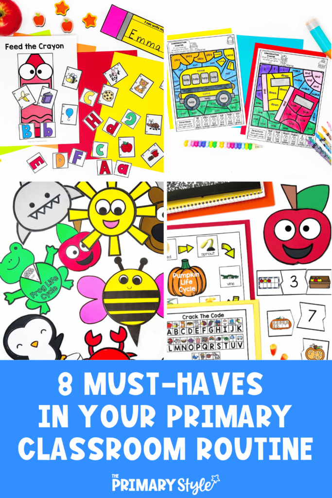 If you want to perfect for classroom routine for the next school year, then you have got to check out these 8 must have components to add to your classroom routine! I also share some fun resources you can add to your routine like engaging literacy and math centers, fun classroom crafts and other hands-on activities!