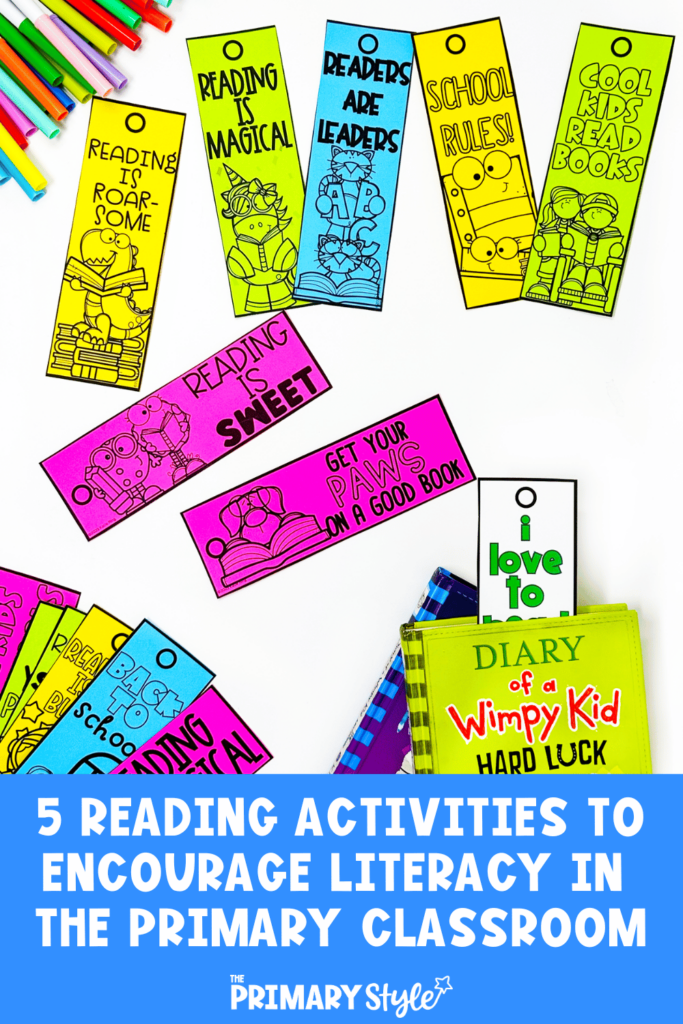 Looking for a way to encourage literacy in the primary classroom? This is post is full of ideas for reading activities that will engage the reluctant readers in your classroom. For example, exciting bookmarks and audiobooks can both be great reading tools to add to your teacher tool belt!