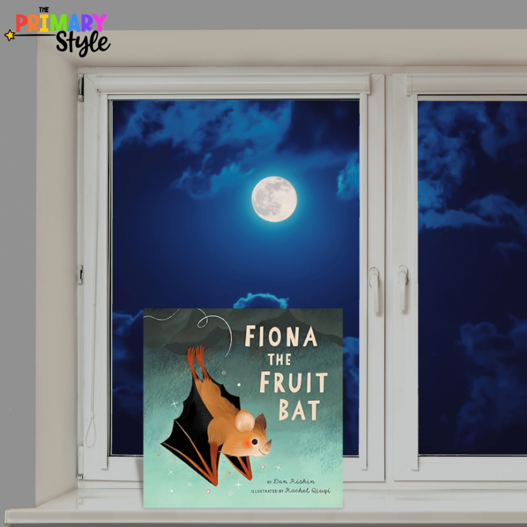 This image shows another one of my favorite bat and spider books for kids, Fiona the Fruit Bat. 