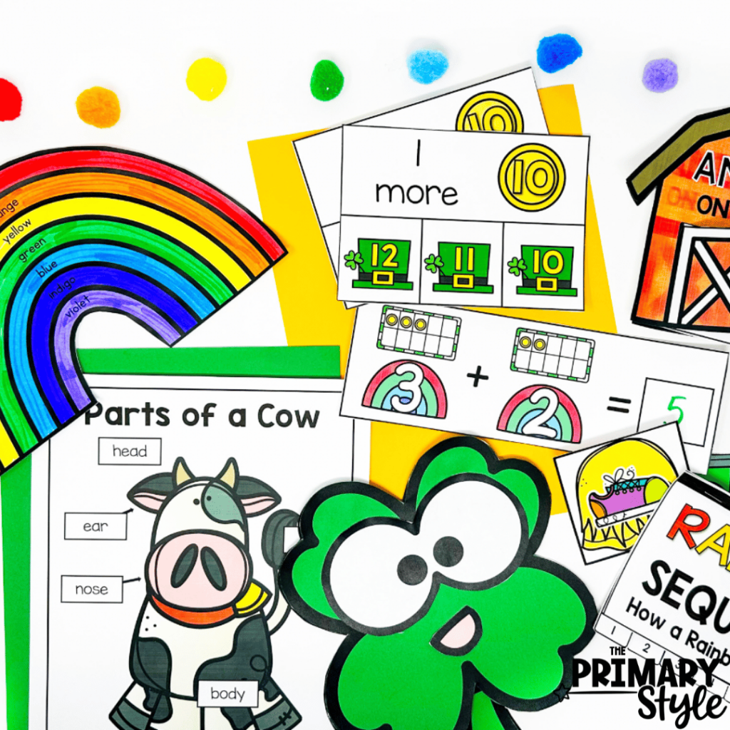 Celebrate holidays in the classroom though using thematic units, like the St. Patrick's Day unit shown in this photo.