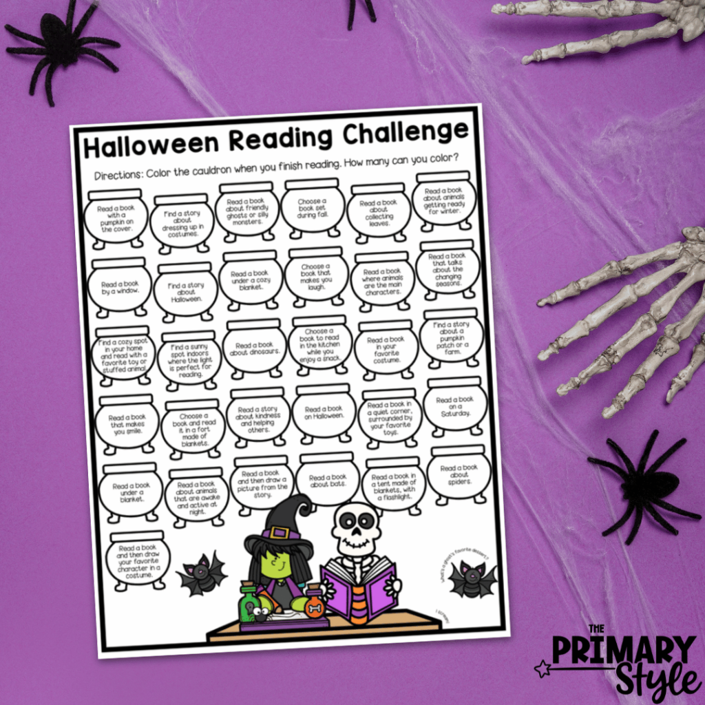 Students can keep track of their October reading using this spooky themed challenge.