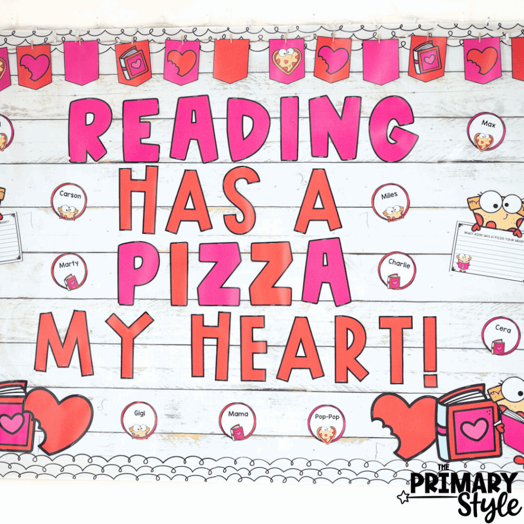 These bulletin board ideas are great for celebrating Valentine's Day in February.