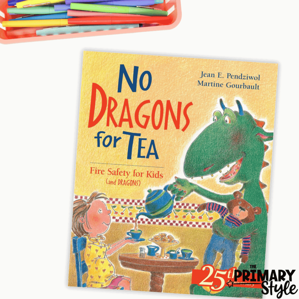 This image highlights the read aloud, "No Dragons for Tea."