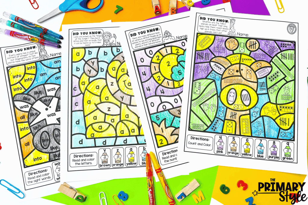 Try color by code in your classroom with these free Safari themed pages.