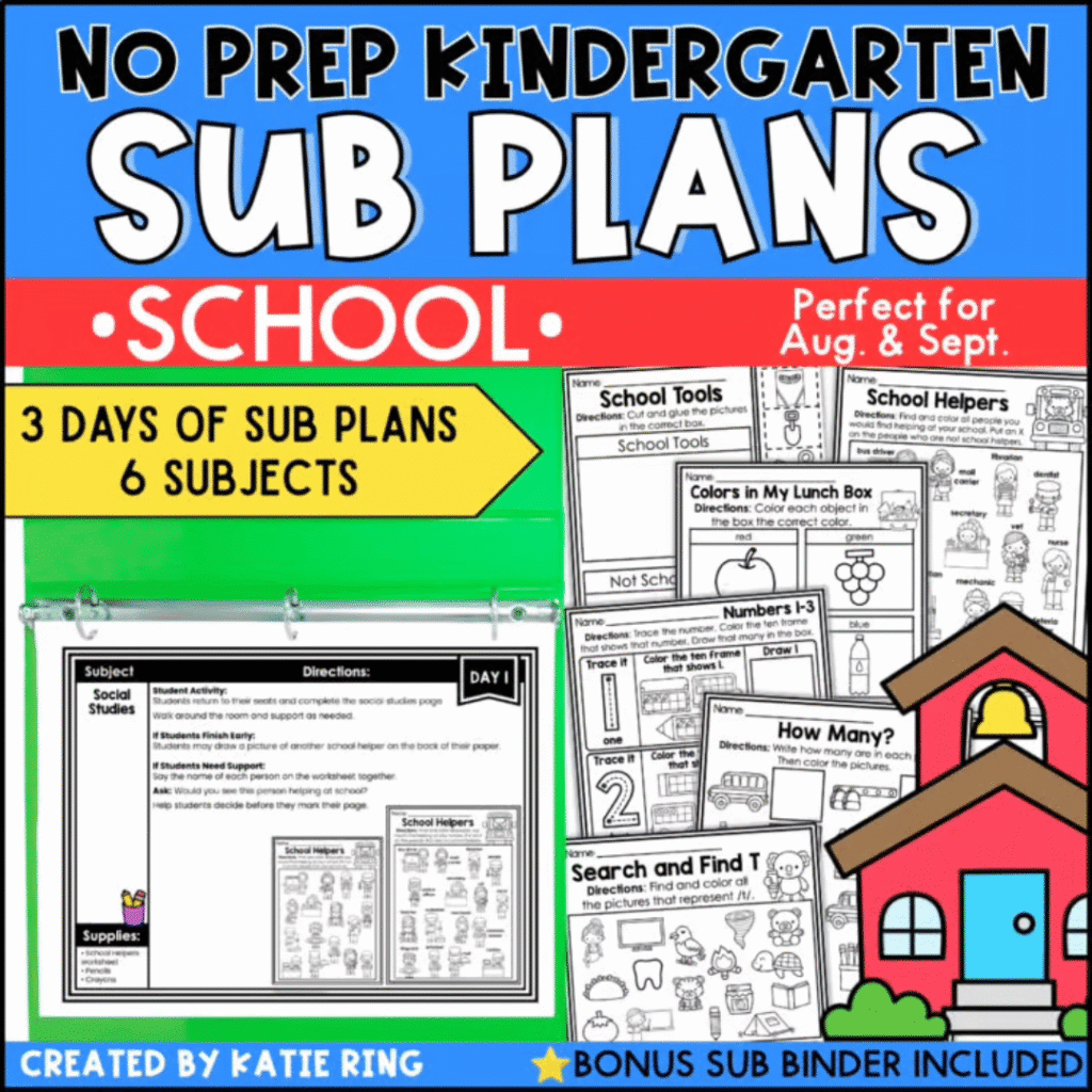 You can find these back to school theme sub plans in my TPT store.