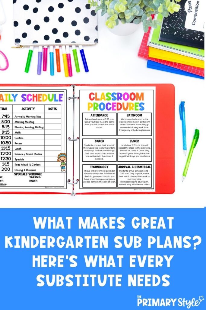 Great kindergarten sub plans make all the difference! Learn what every substitute teacher needs to feel prepared, confident, and ready to keep your classroom running smoothly while you’re away. From clear routines to easy-to-follow activities, these tips will help you create sub plans that actually work.