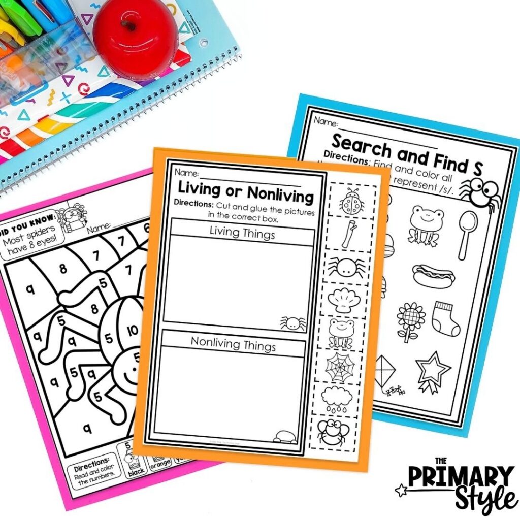 Use seasonal themes to make planning for a substitute simpler and easier.